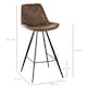 image 7 of HOMCOM Set Of 2 Bar Stools Vintage Microfiber Cloth Tub Seats Padded Steel Brown