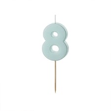 Mint Green Number 8 Shaped Candle 5.5cm