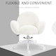image 5 of HOMCOM Fluffy Leisure Chair Office Chair with Backrest and Armrest for Home Bedroom Living Room with Wheels Cream White