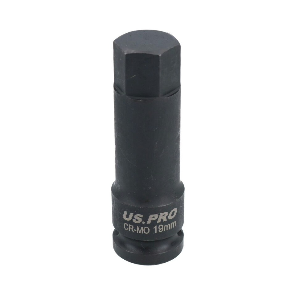 image 1 of 19mm M19 x 78mm 1/2" Drive Extra Long Impacted Allen hex Key Socket