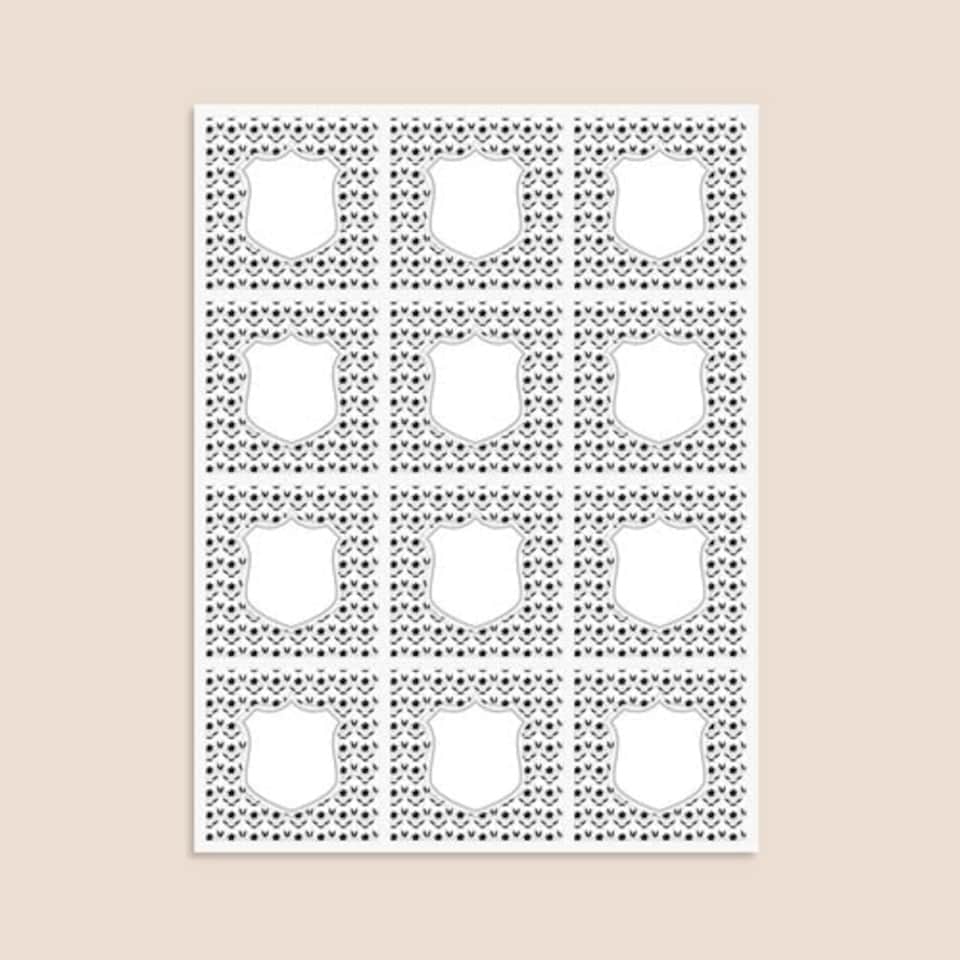 image 1 of Football Design 65mm Square Sticker sheet of 12