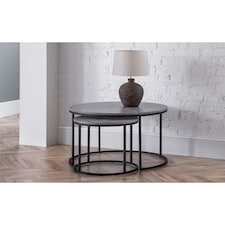 Concrete Effect Nesting Coffee Table Grey