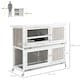 image 7 of PawHut Two-Tier Wooden Rabbit Hutch, with Wheels, Trough, Rain Cover, Tray