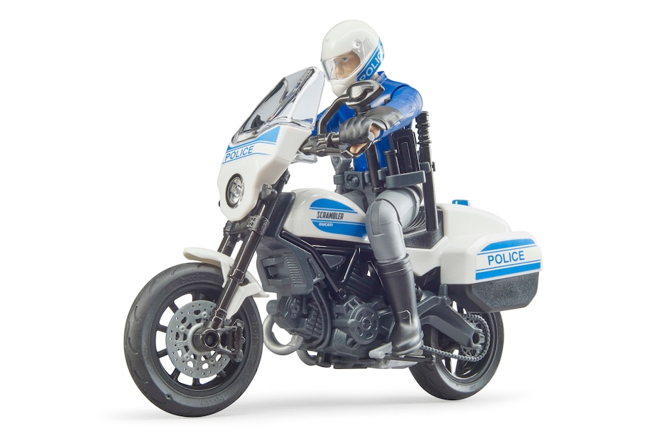 image 1 of Bruder bworld Scrambler Ducati police motorbike and policeman Police Vehicle Model