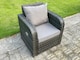 image 4 of Fimous Dark Grey PE Wicker Rattan Garden Furniture Set Love Sofa Reclining Chair Outdoor Rectangular Coffee Table 4 Seater