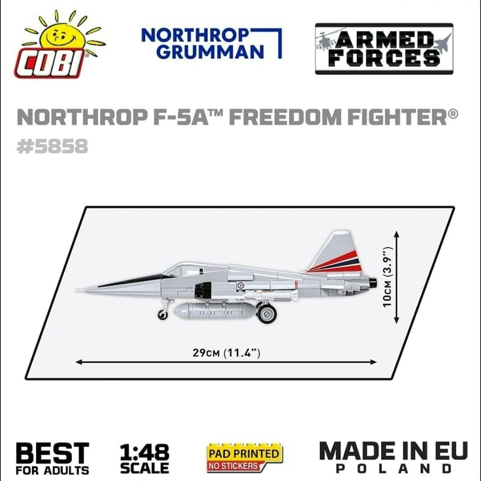 image 1 of Northrop F-5E Freedom Fighter brick plane model - COBI 5858 - 335 bricks