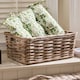 image 2 of Large Grey Rattan Storage Basket Grey