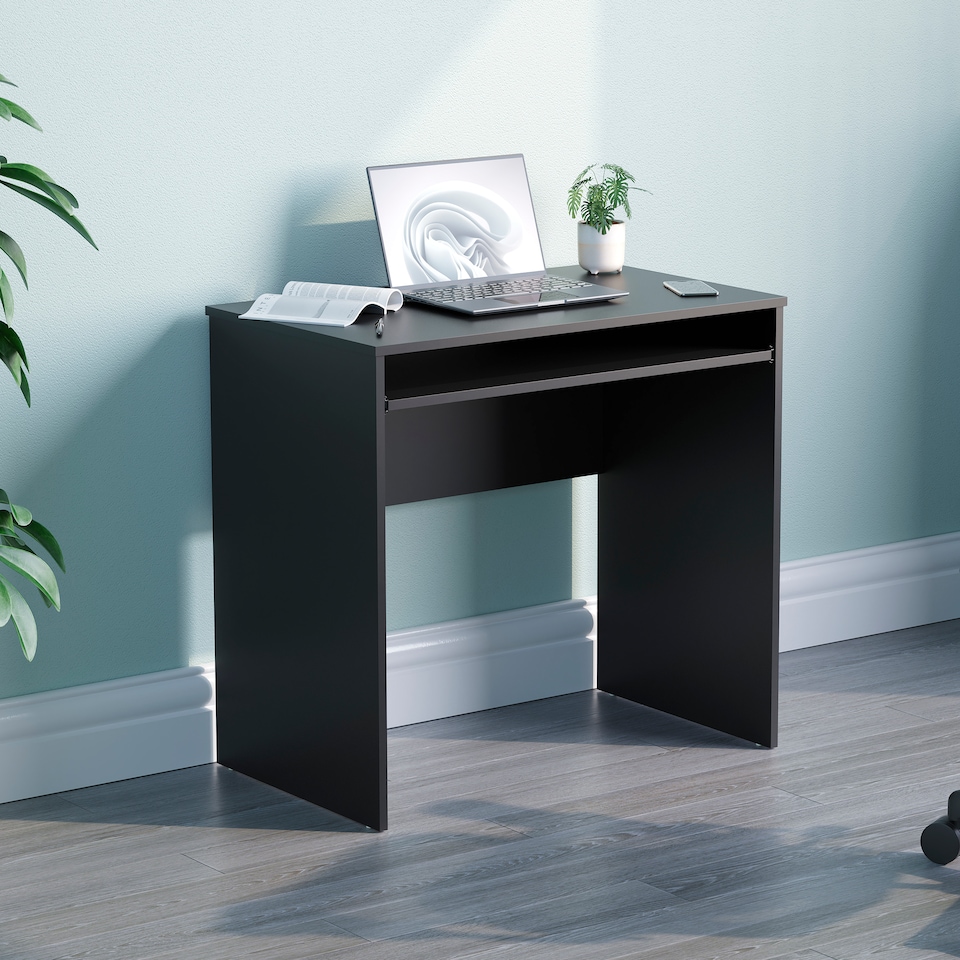 image 1 of Vida Designs Huby Computer Desk Compact Home Office Workstation, Black