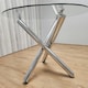 image 3 of Dining Table Clear Glass Kitchen Place for 4 Seats, Dining Table Only (Clear H 75 x L 90 x W 90 cm) Clear