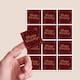 image 2 of Christmas Happy Holidays Burgundy Square Stickers 65mm - Sheet of 12