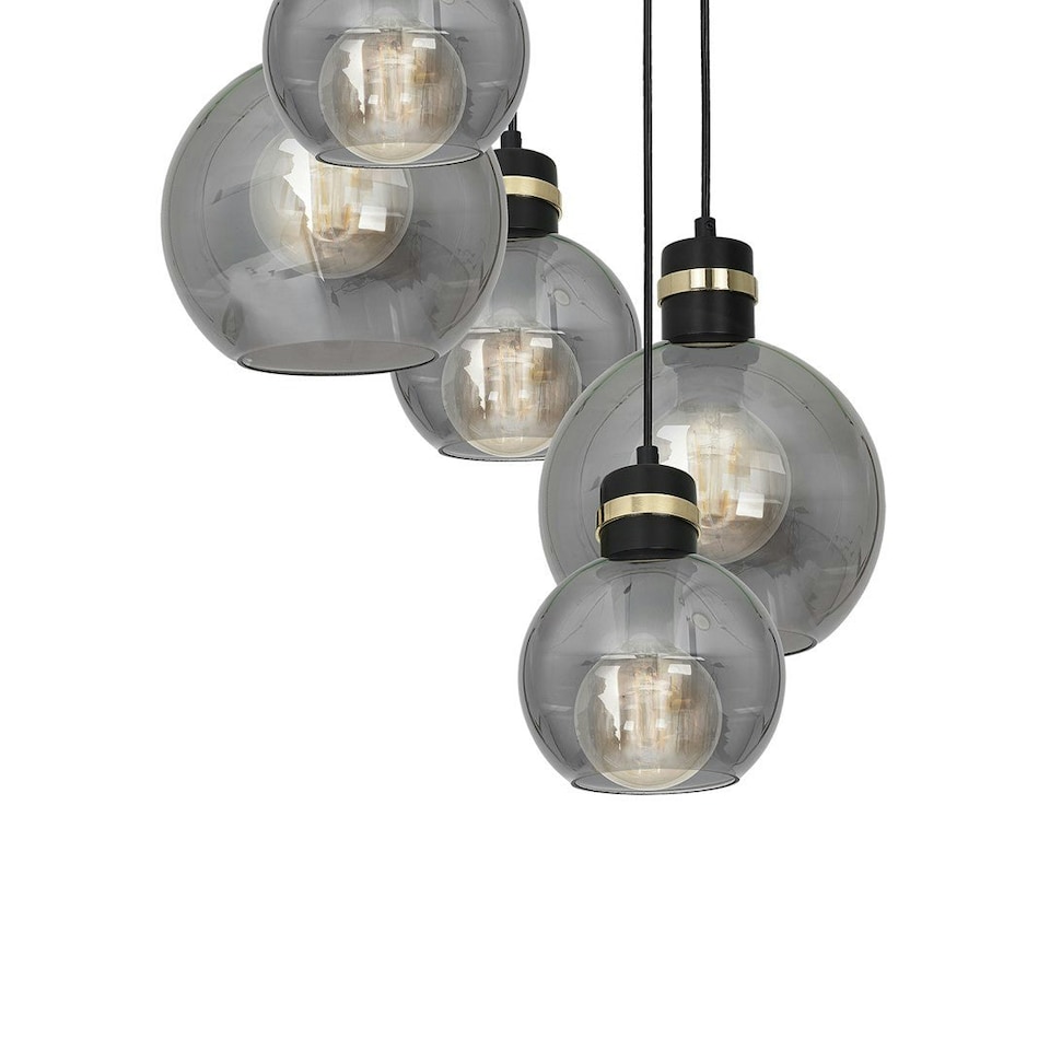 image 1 of Milagro Pendant Lamp Omega Black / Gold 5XE27 Circle