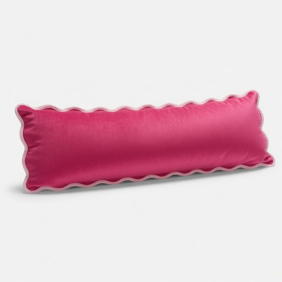 image 1 of OHS Scallop Edge Bolster Pillow Soft Maternity Back Support Filled Cushion