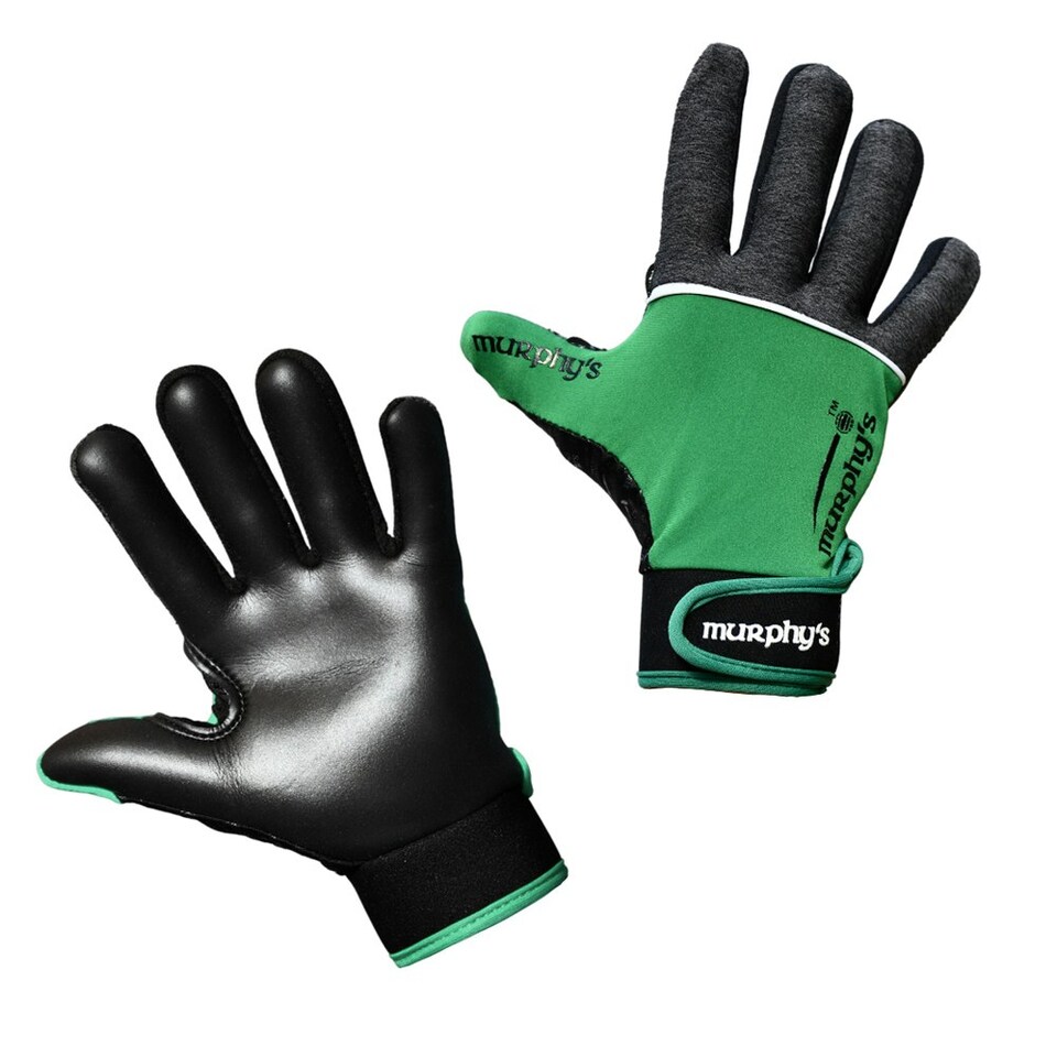 image 1 of Murphys Unisex Adult V2 Gaelic Gloves - Grey/Green/White - L