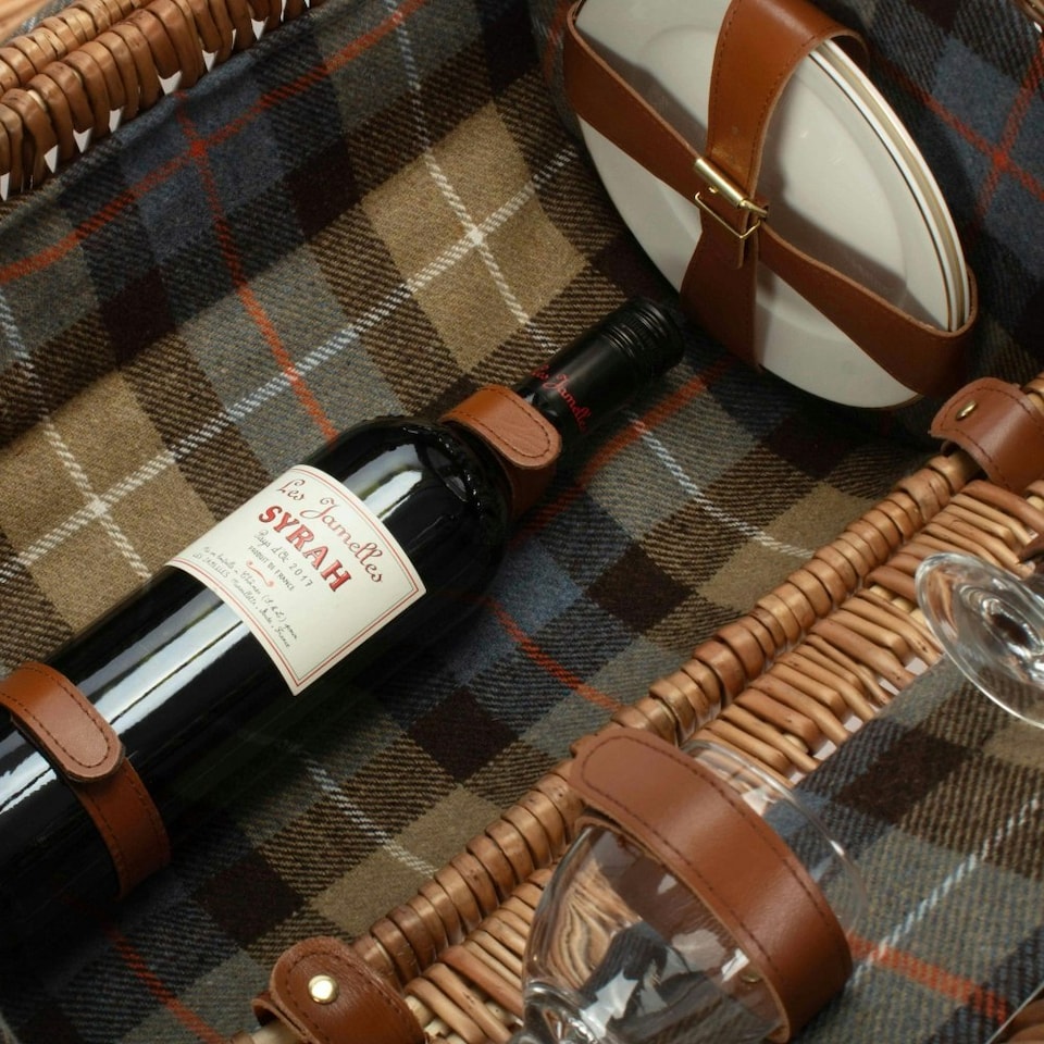 image 1 of 2 Person Ravenstor Barrel Fitted Wicker Picnic Basket