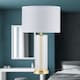 image 7 of Set of 2 Aura - Satin Brass Lamps with White Cut Out Shades | Gold | White | Large | 2