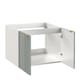 image 3 of Bathroom Vanity Unit 600mm Wall Cabinet Floating Ribbed Fluted Door Green Cara