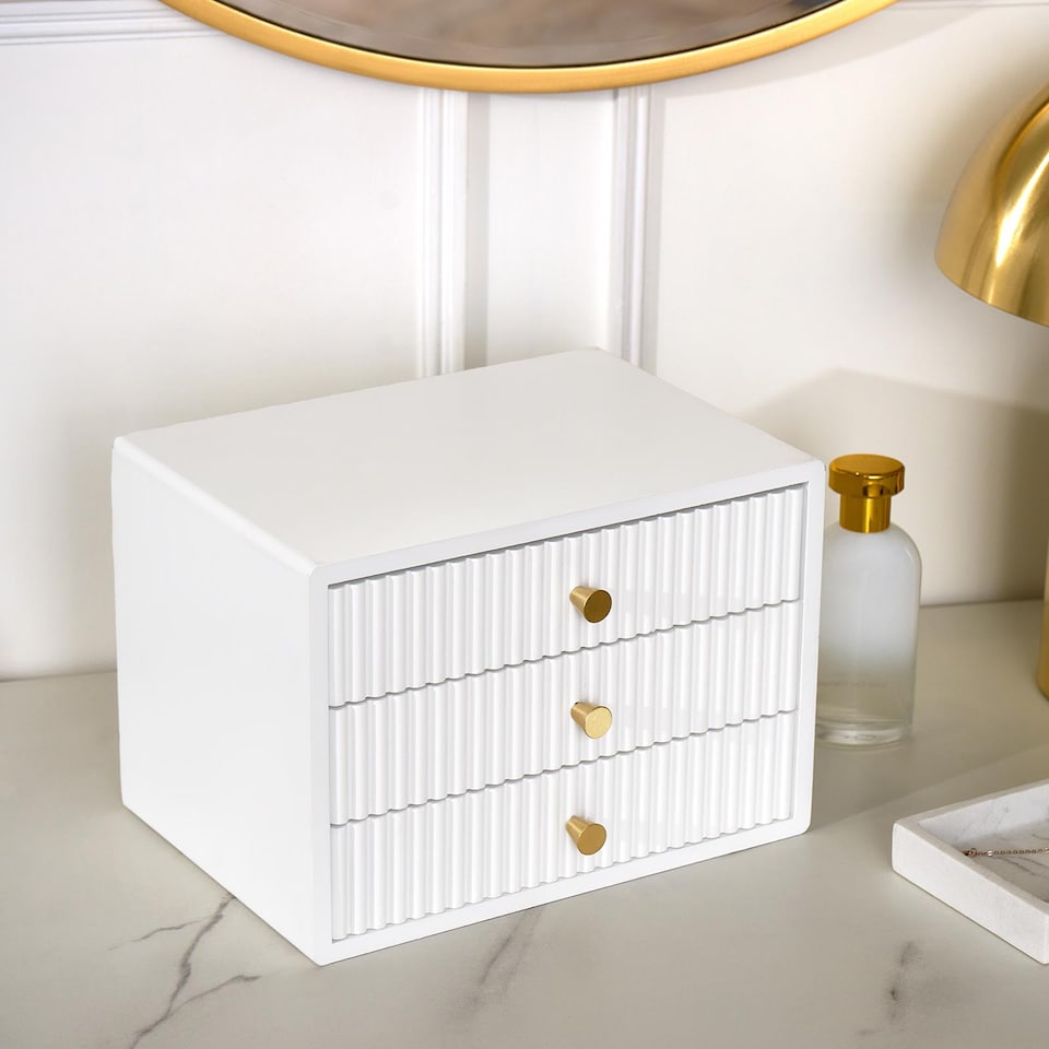 image 1 of OHS Ribbed Desktop Drawers Organiser Cabinet Storage