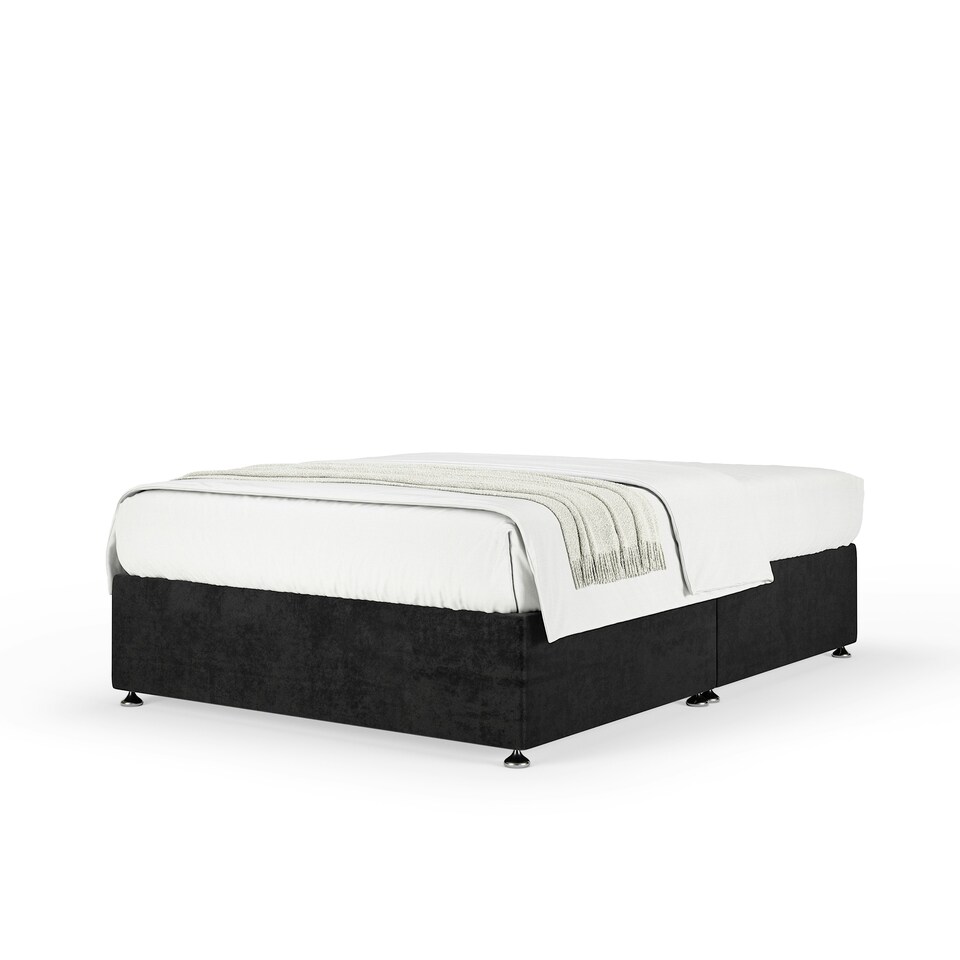 image 1 of Super Ortho Orthopaedic Black Naples Velvet Divan Set Single