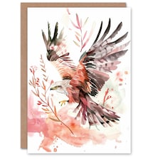 Red Kite Bird Prey Animal Nature Lover Warm Artistic Him Her Birthday Card