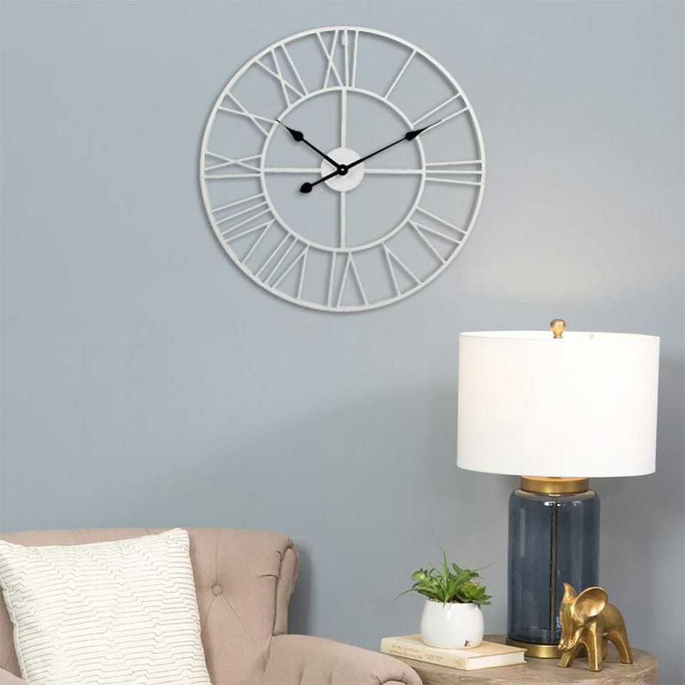 image 1 of Living and Home Vintage Wall Clock with Roman Numerals for Home Decor