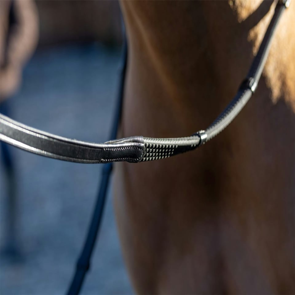 image 1 of LeMieux Soft Rubber Reins with Stoppers Black | Cob