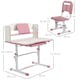 image 8 of ZONEKIZ Height Adjustable Kids Desk and Chair Set, with Drawer, Bookshelf Grey