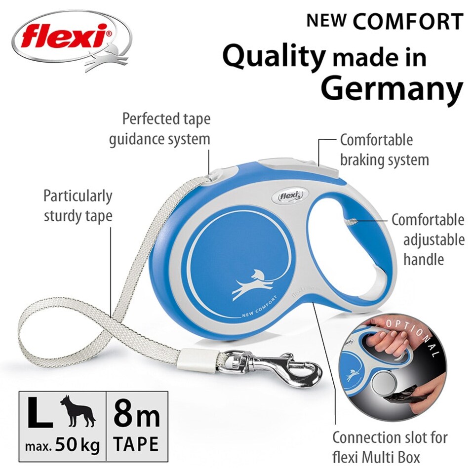 image 1 of Flexi New Comfort Tape L Blue 8m 1-50kg