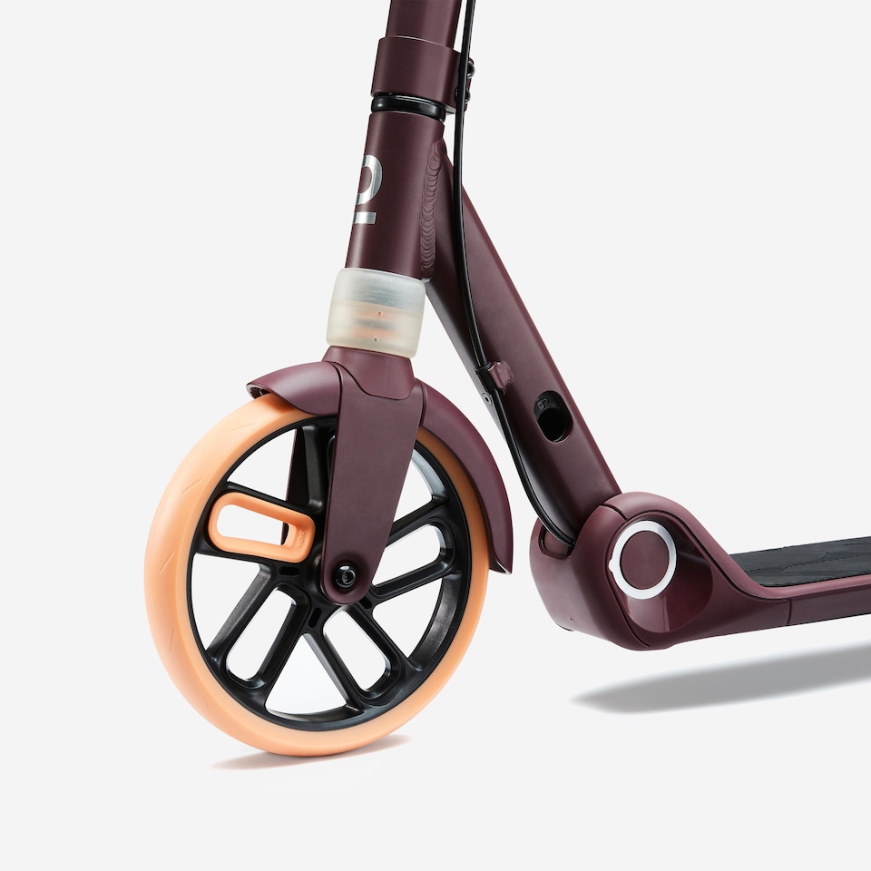 image 1 of Decathlon Kids' Scooter M900 - Burgundy/Orange Accents