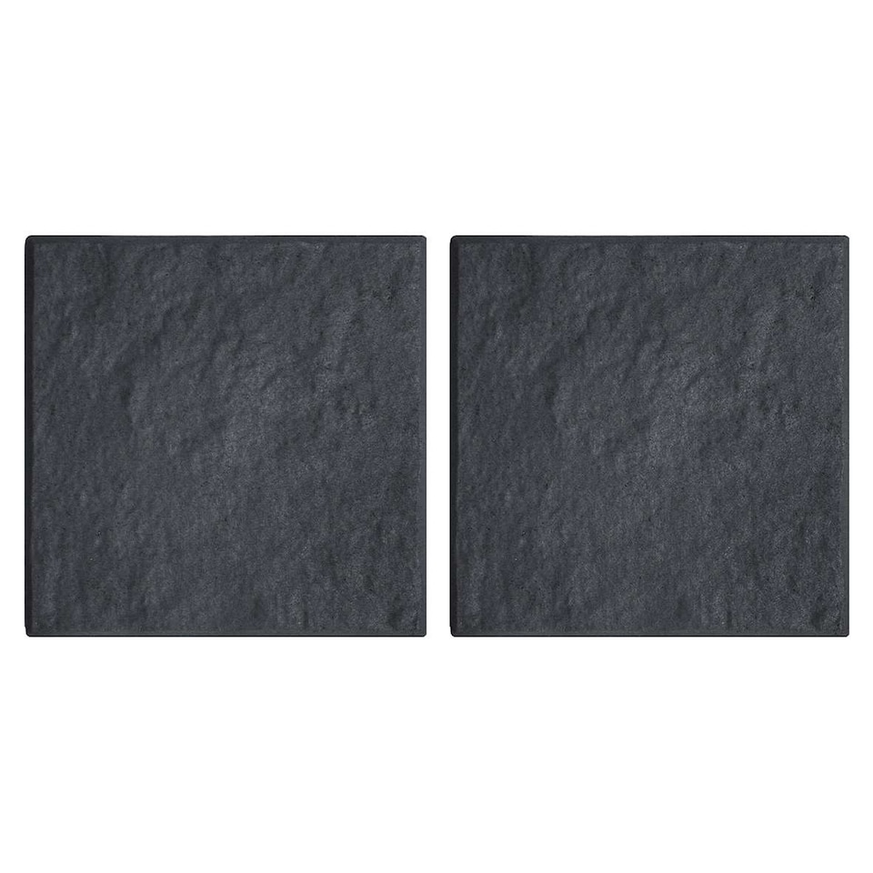 image 1 of Square Stomp Stone Grey Slate Stepping Stones - Pack of 2