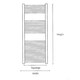 image 2 of 1200mm (H) x 500mm (W) - Vertical SQUARE - 25mm - Chrome - Bathroom Towel Rail - (Clifton Rail) -(1.2m x 0.5m)