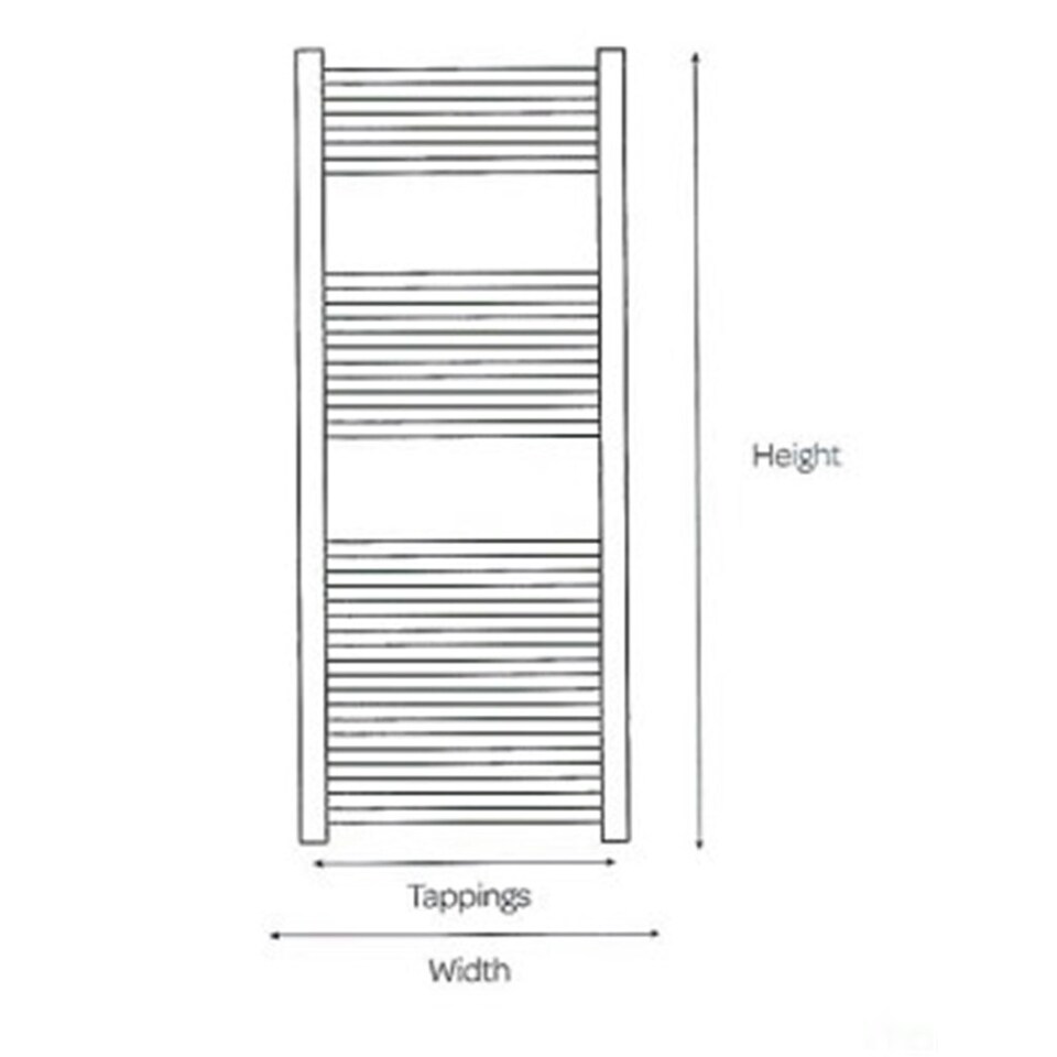 image 1 of 1200mm (H) x 500mm (W) - Vertical SQUARE - 25mm - Chrome - Bathroom Towel Rail - (Clifton Rail) -(1.2m x 0.5m)