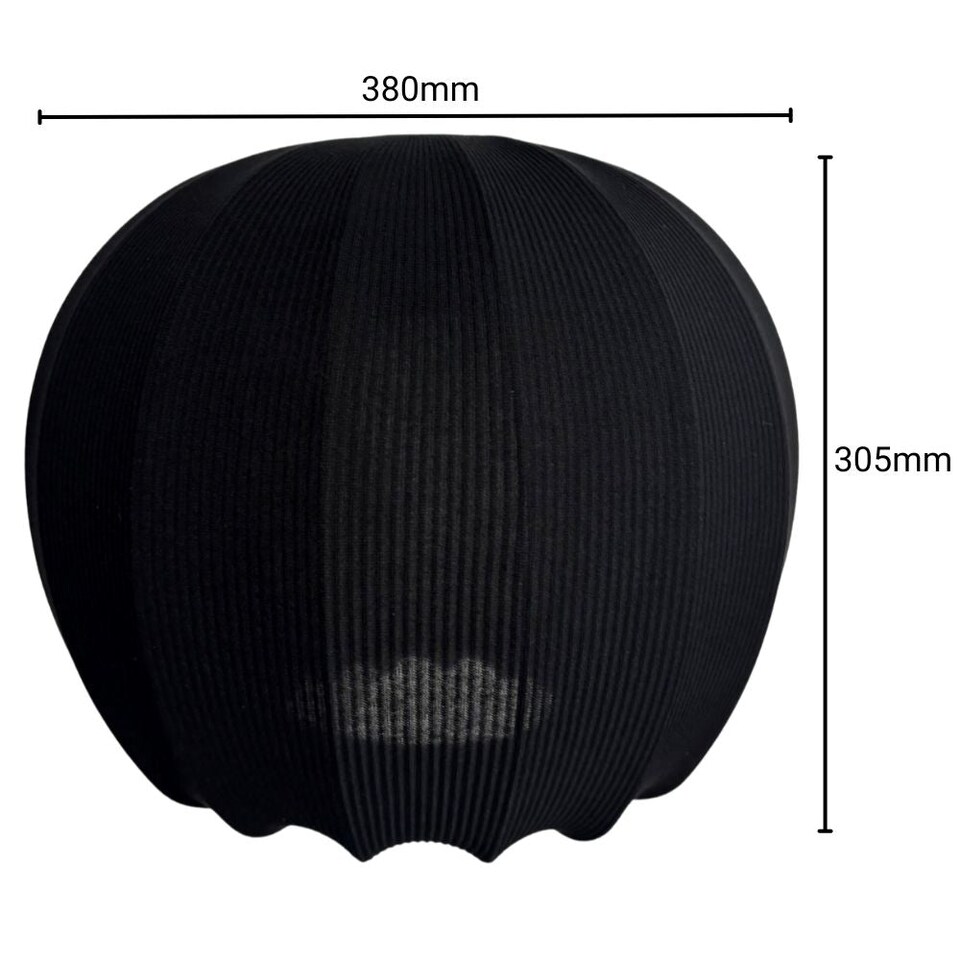 image 1 of CGC Lila Black Rounded Ribbed Stretch Cotton Lampshade