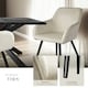 image 4 of Dining Chair Marilyn - with armrests, padded, velvet look, black steel legs - Set of 2 Cream | Cream/Black