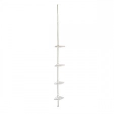 Oypla Adjustable 4 Tier Bathroom Shower Rack Storage Corner Shelf White