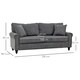 image 3 of HOMCOM Fabric Sofa 3 Seater Sofa for Living Room w/ Throw Pillow Grey