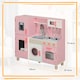 image 5 of AIYAPLAY Toy Kitchen, Pretend Role Play Kitchen, Kids Kitchen Set with Lights and Sounds, Double Stoves, Ice Maker, Chalkboard, Microwave, Oven, Sink, 5 Accessories, Pink