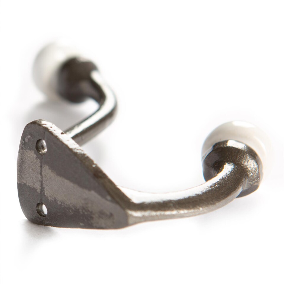 image 1 of Hammer & Tongs White Ceramic Ball Hat & Coat Hook - W30mm x H105mm - Raw