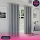 image 1 of Enhanced Living Austin Blackout, Thermal Grey Curtains with Eyelet Header (PAIR) - 46x72 inch (117x183cm)