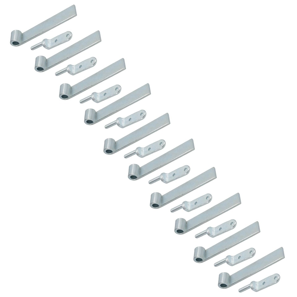 image 1 of HD Strap Tailgate Straight Hinge 160mm Long + 12.5mm Bolt On Gudgeon Pin 10pk Silver