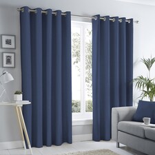 Fusion Sorbonne Eyelet Curtains Navy