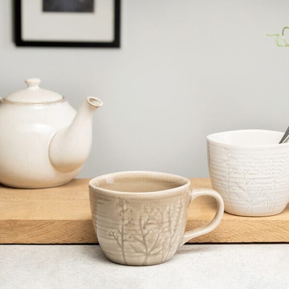 image 1 of Siip Leaf Embossed Beige Mug