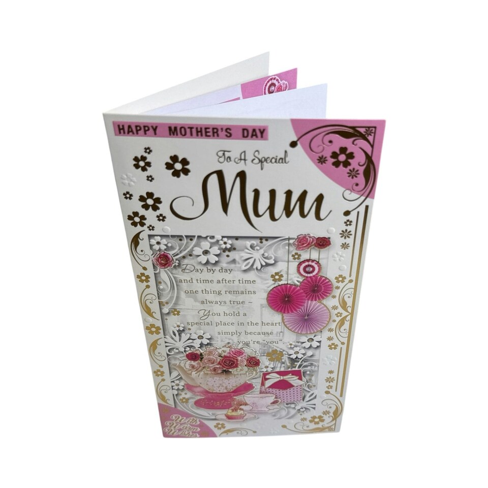 image 1 of To A Special Mum Floral Tea Pot Sentimental Design Mother's Day Card