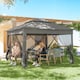 image 8 of Outsunny 3 x 3m Pop Up Gazebo, Doubleroof Garden Tent with Netting and Carry Bag, Party Event Shelter for Outdoor Patio, Dark Grey