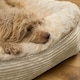 image 3 of OHS Pet Bed Cushion Dog Cat Ribbed Soft Plump Plush Cosy Fleece Large Cream | L