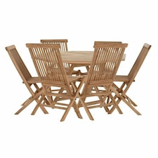 Table set with chairs DKD Home Decor 90 cm 120 x 120 x 75 cm Brown