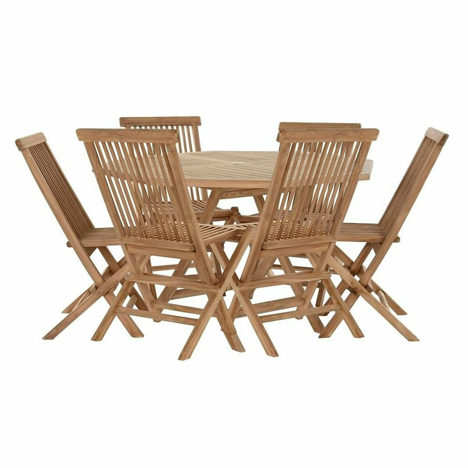 image 1 of Table set with chairs DKD Home Decor 90 cm 120 x 120 x 75 cm Brown
