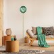 image 7 of Designer Chic Floor Lamp with Brushed Gold Base and Emerald Green Glass Shade | Green