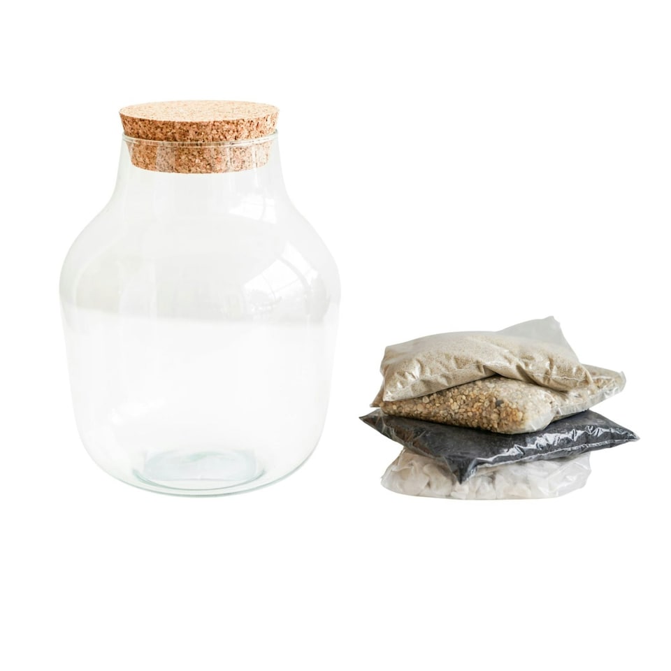 image 1 of Angluar Glass Small Terrarium DIY Kit Clear