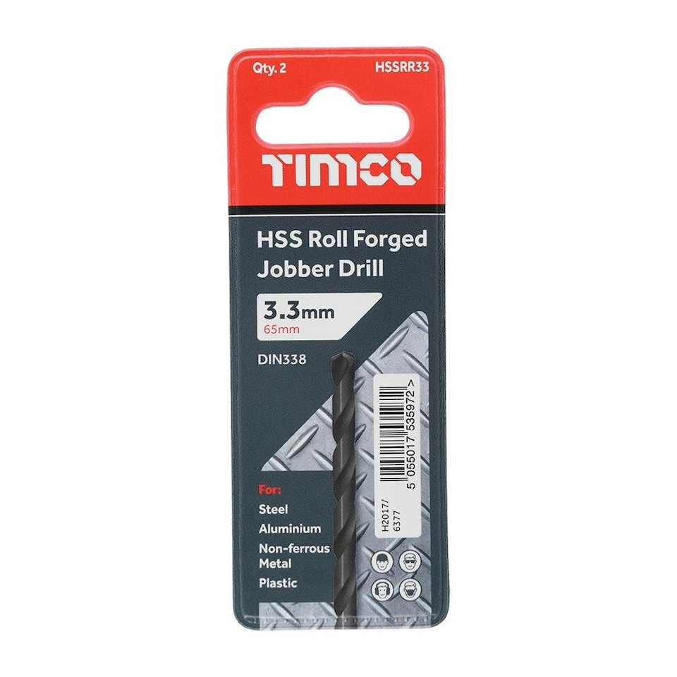 image 1 of Timco - Roll Forged Jobber Drills - HSS (Size 3.3mm - 10 Pieces)