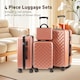 image 4 of 4 Piece ABS Suitcase Set 3-Stage Adjustable Handle 14/20/24/28in